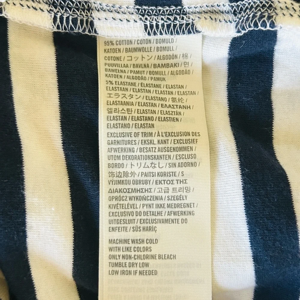 🫎Abercrombie Y2K Navy & White Striped Long Sleeve Shirt XS EUC